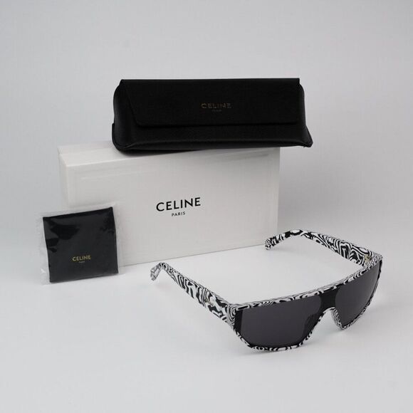SALE! NEW Celine CL40195I 04A Zebra Smoke Shield Mask Unisex Sunglasses CL 40195 main image 11